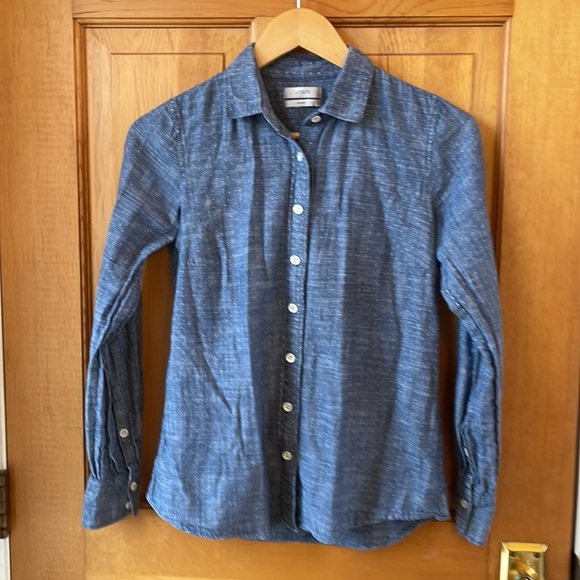 J. Crew Chambray Dot Perfect Shirt - Picture 3 of 5